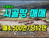 [김천토지] ◈ 연화리 전망좋고 주민간섭없는 청정지역 주말농장/요양쉼터 ◈ 토지 375평 당12만 ◈