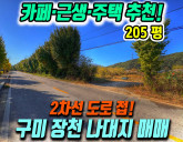 구미 장천면 2차선 도로변 카페·식당·전원주택지 자연녹지 근생·주택 추천